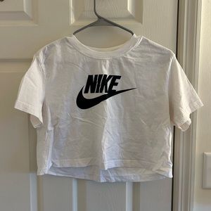 Nike white crop top. Size small